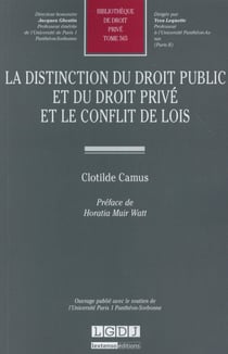 La distinction du droit public et du droit privé et le conflit de lois