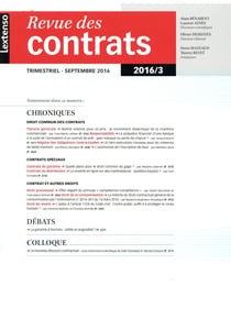 Revue des contrats : 2016 Tome 3
