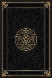 Grimoire vierge pentacle lunaire : noir