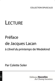 Lecture - la préface de Jacques Lacan à L'Eveil du printemps de Wedekind