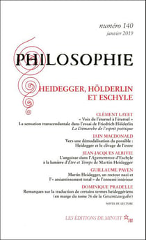 Revue Philosophie n.140 : Heiddeger, Hölderlin et Eschyle