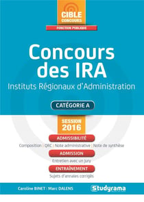 Concours des IRA - instituts régionaux d'administration  - catégorie A (session 2016)