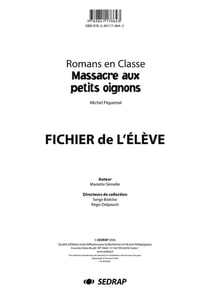 Massacre aux petits oignons - fichier de l'élève