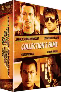 Arnold Schwarzenegger / Sylvester Stallone / Steven Seagal / Chuck Norris - Collection 8 films : Rocky + Cobra + Terminator + L'Effaceur + Delta Force + Portés disparus + Piège en haute mer + Piège à grande vitesse