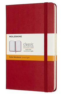 Carnet ligné médium rigide rouge scarlet