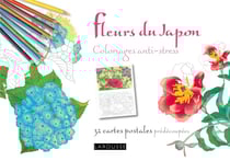 Fleurs du japon - coloriages anti-stress - 32 cartes postales