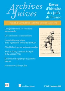 Archives juives n.55 : l'antisémitisme en France dans les années 1970
