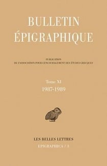Bulletin épigraphique Tome 10 - 1987-1989