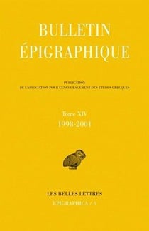 Bulletin épigraphique Tome 14 - 1998-2001