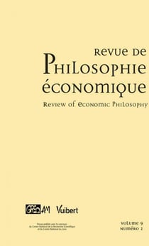 Revue de philosophie économique Vuibert n.9 : t.2