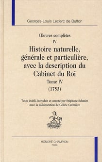 Oeuvres complètes  Tome 4 - histoire naturelle Tome 4