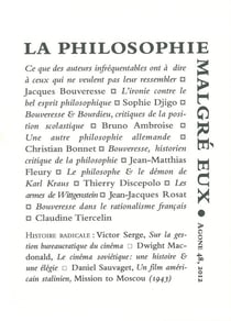 REVUE AGONE n.48 : la philosophie malgré aux