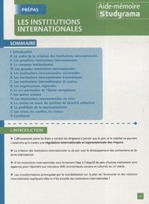 Les institutions internationales