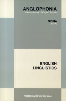Revue anglophonia n.28 - english linguistics