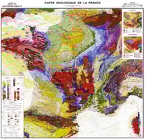 Carte geologique la france a plat 118 cm x 124 cm