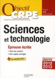Objectif concours : CRPE - épreuve écrite de sciences et technologie