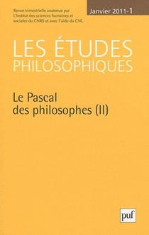 Revue Les études philosophiques n.2011/1 : le Pascal des philosophes Tome 2