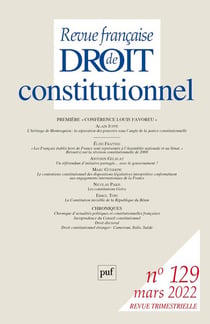 Revue française de droit constitutionnel n.129 : première conférence Louis Favoreau (édition 2022)