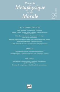 Revue de métaphysique et de morale n.2 : la valeur des émotions