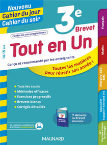 Nouveau cahier du jour / cahier du soir : tout en un - 3e brevet
