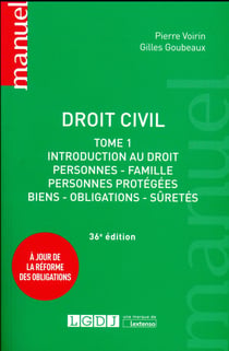 Droit civil t.1 - introduction au droit, personnes, famille, personnes protégées, biens, obligations