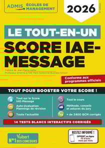 Le tout-en-un Score IAE-MESSAGE - 13 tests blancs - Fil d'actu offert : Sélection 2026