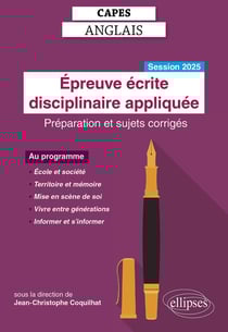 CAPES anglais 2025 : Epreuve écrite disciplinaire appliquée