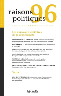 Revue raisons politiques n.96 : Les nouveaux territoires de la souveraineté