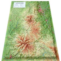 Carte en relief du parc naturel régional des volcans d'Auvergne