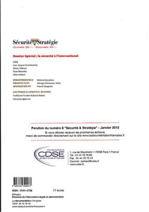 SECURITE ET STRATEGIE Tome 7 : la sécurité à l'international