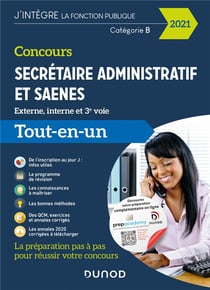 Concours secrétaire administratif et SAENES - externe, interne et 3e voie - tout-en-un (édition 2021)