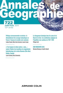Revue Annales de géographie n.722 : juillet-août 2018 - varia