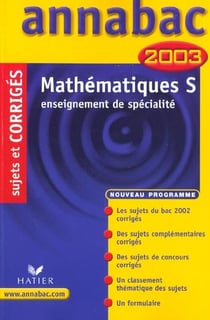 Annabac - mathematiques - terminale s - enseignement de specialite - sujets et corriges