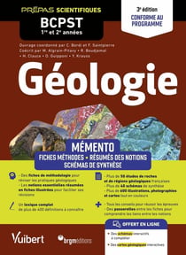 Mémento Géologie : BCPST 1re et 2e années - Notions-clés - Schémas de synthèse - Études de roches et de régions - Lexique - Conforme au programme (2e édition)