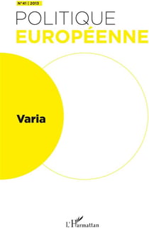 Revue politique européenne Tome 41 : varia