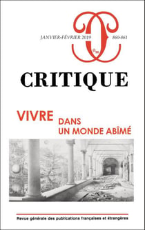 Revue Critique n.860/861 : vivre dans un monde abîmé