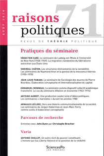 Revue raisons politiques n.71 : pratiques du séminaire