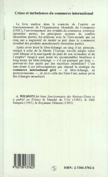 Crises et turbulances du commerce international
