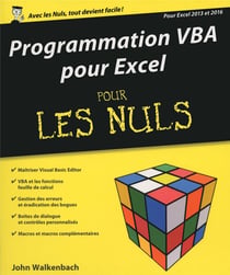 Programmation VBA pour Excel 2013 et 2016 pour les nuls