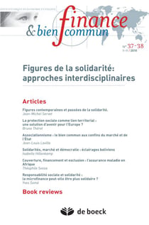 Finance & bien commun n.37/38 - figures de la solidarité: approches interdisciplinaires