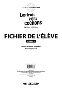 Les trois petits cochons - lecture - niveau 1 - fichier de l'élève