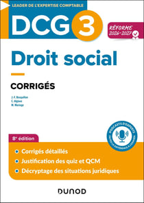 DCG 3 : Droit social - Corrigés (édition 2026/2027)