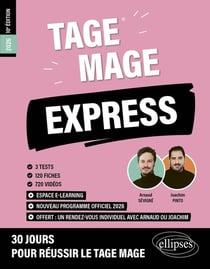 Tage Mage Express : 3 tests blancs + 120 fiches de cours + 600 questions + 720 vidéos (édition 2026)