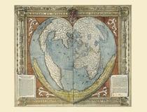 Carte : mappemonde en forme de coeur