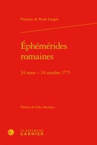 Éphémérides romaines - 24 mars - 24 octobre 1775