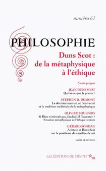 Revue Philosophie n.61 : Duns Scot : de la métaphysique à l'éthique