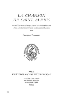 La chanson de saint alexis