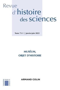 Revue d'histoire des sciences 1/2022