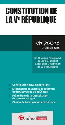 Constitution de la Ve République : En 48 pages l'intégralité du texte officiel et à jour de la Constitution de la Ve République (17e édition)