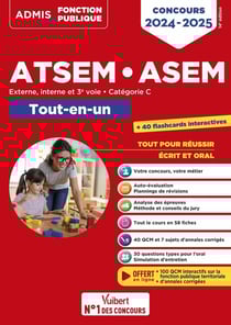 Concours ATSEM et ASEM : Catégorie C - Tout-en-un - Agent (territorial) spécialisé des écoles maternelles - Concours externe, interne, 3e voie (édition 2024/2025)